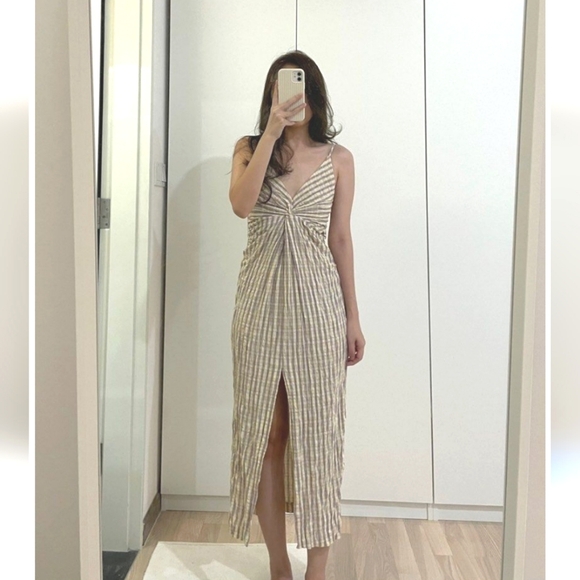 NWT Zara gingham wrap sexy midi dress sundress Medium Easter M 6 8 - Picture 8 of 14